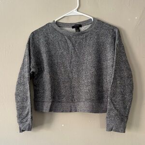 Forever 21 Heathered Knit Cropped Sweatshirt